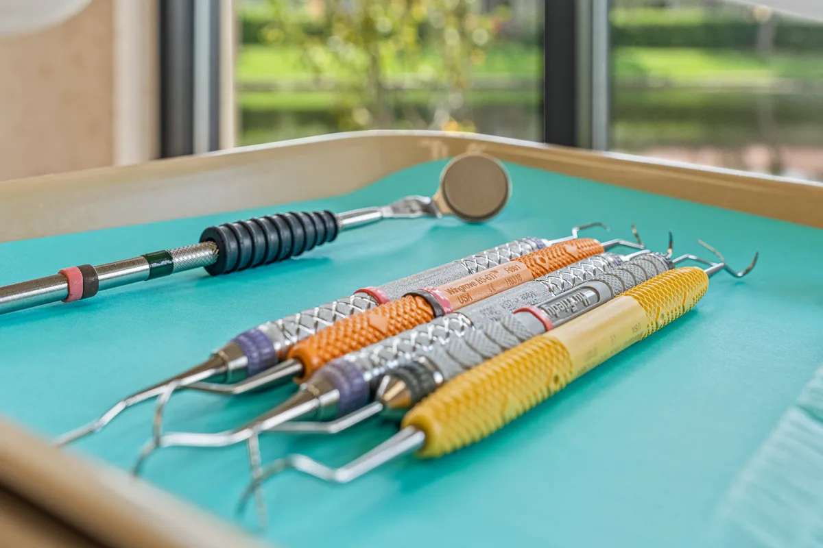Sterilized dental instruments ready for a visit